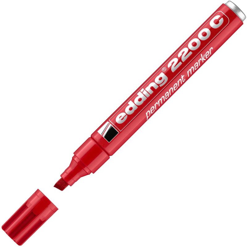 Permanentní popisovač Edding 2200 - zkosený hrot, červený