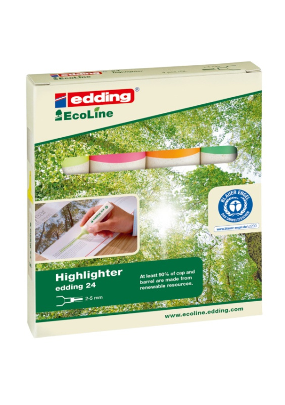 Zvýrazňovač Edding Eco - 4 barvy