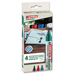 Permanentní popisovač edding Ecoline 21, 4 barvy