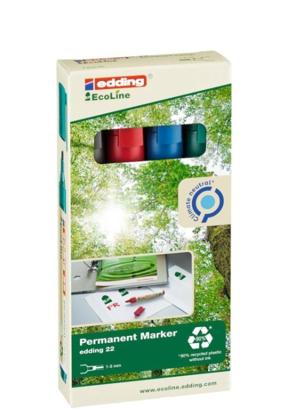 Edding Popisovač permanentní EcoLine 22 - 4 barvy
