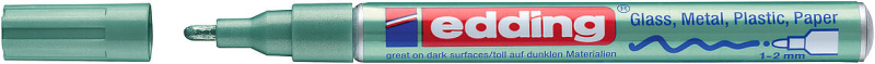 Lakový popisovač EDDING 751, metalický zelený EDDING