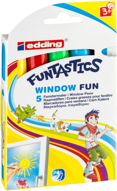 Edding Dětský popisovač Funtastics na okna 16, sada 5 barev VOLF kancelářské potřeby spol. s r.o.