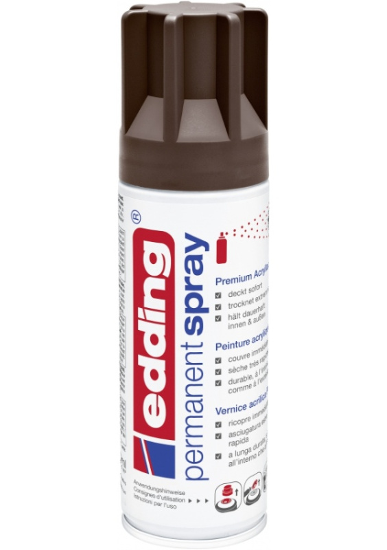 Akrylový sprej edding 5200 - čokoládově hnědá matná 907, objem 200,00 ml