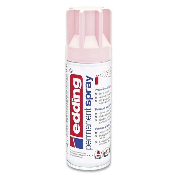 Permanentní sprej Edding 5200 200 ml, výběr barev pastelově růžová 914 EDDING