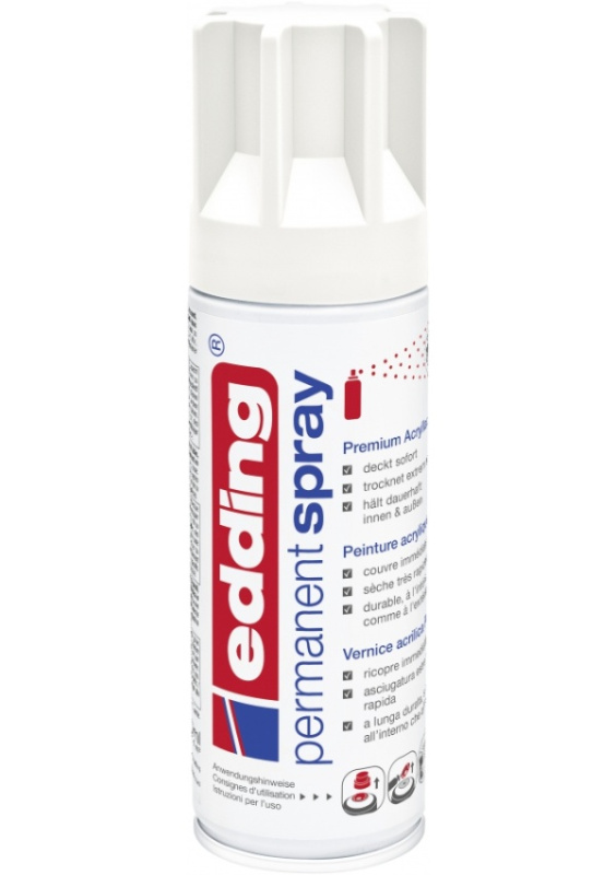 Akrylový sprej edding 5200 - dopravní bílá matná 922, objem 200,00 ml