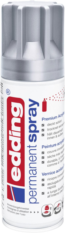Akrylový sprej edding 5200 - stříbrná matná 923, objem 200,00 ml