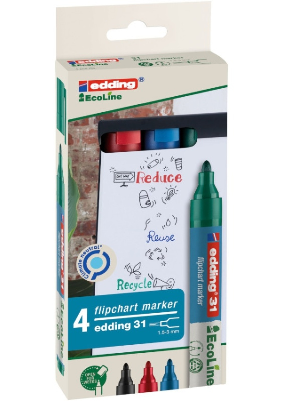 Popisovač na flipchart EDDING 31 EcoLine, sada 4 ks EDDING