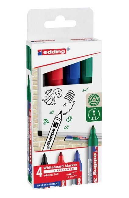 Edding 360 Popisovač na bílé tabule - sada 4 barev