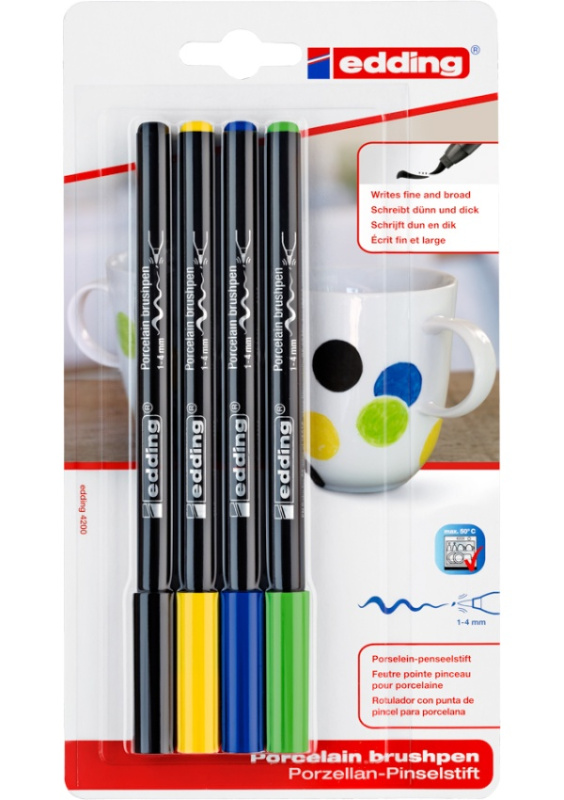 Popisovač EDDING 4200 na porcelán, 4ks studené bar EDDING