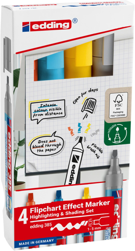 Popisovač na flipchart Edding 385 - sada 4 barev
