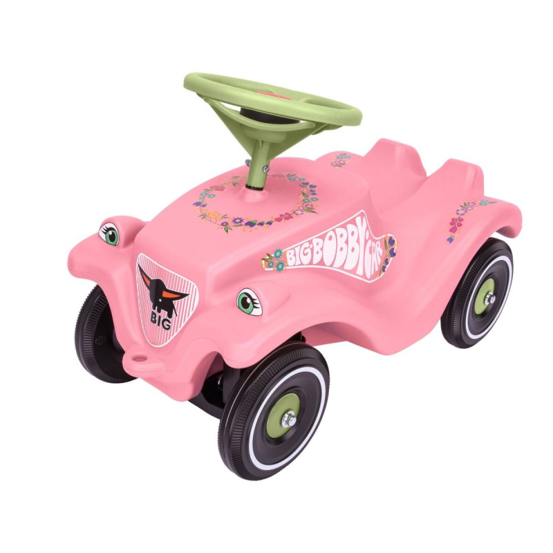 Auto odstrkovadlo BIG BOBBY CAR CLASSIC růžové s kytičkami