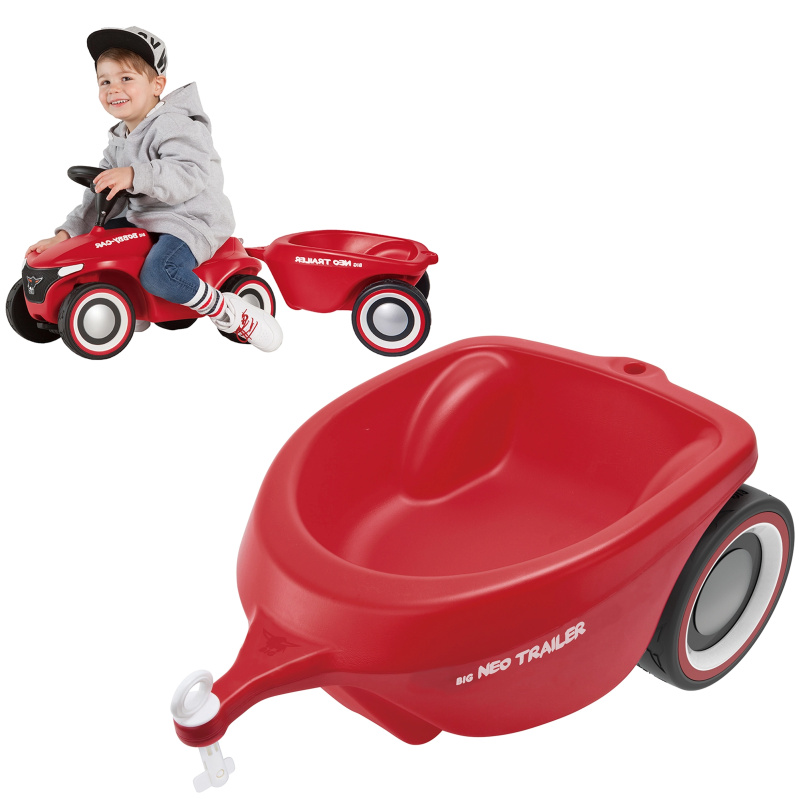 Velká přívěsná kára k odrážedlu Bobby Car Neo červená