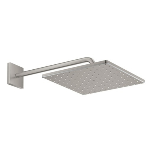 Grohe Rainshower Cube hlavová sprcha na stěnu včetně sprchového ramena supersteel 26564dc0 G26564DC0