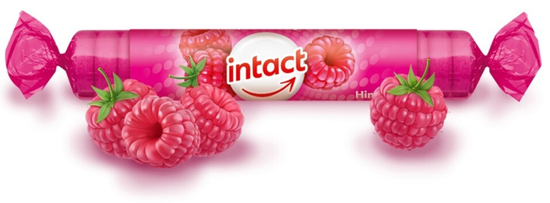INTACT Hroznový cukr s vitamínem C malina 40g