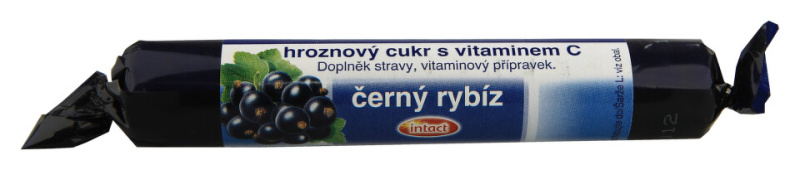 INTACT Hroznový cukr s vitamínem C černý rybíz 40 g