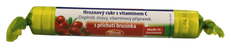 INTACT Hroznový cukr s vitamínem C brusinka 40 g