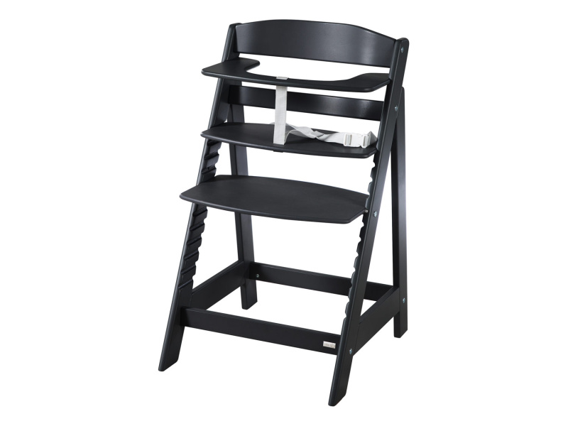 roba Dětská vysoká židlička Sit Up se schůdky (černá)