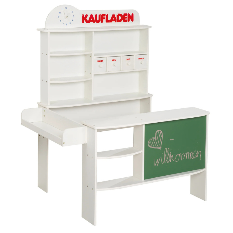 ROBA - dětský dřevěný obchůdek s tabulí – bílá