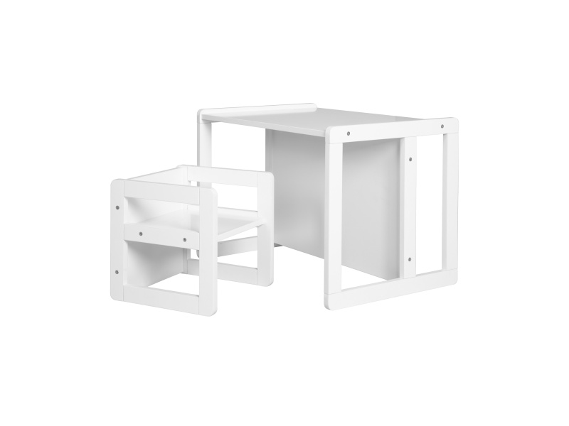 roba Dětský stůl se židličkou 3 v 1 Montessori (bílá)