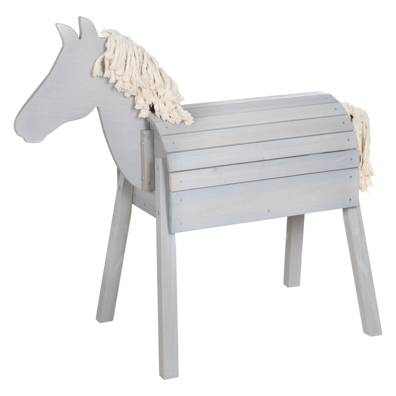 ROBA - dětský hrací kůň na zahradu – šedý, výška hřbetu 70 cm