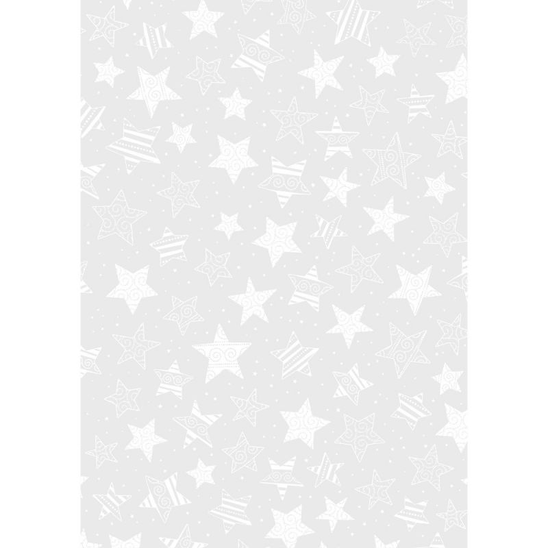 Transparentní papír A4 bílé hvězdy (5ks)