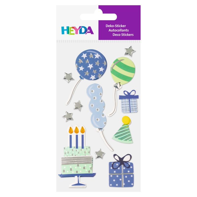 Papírová samolepicí dekorace 3D - oslava kluk (12ks)