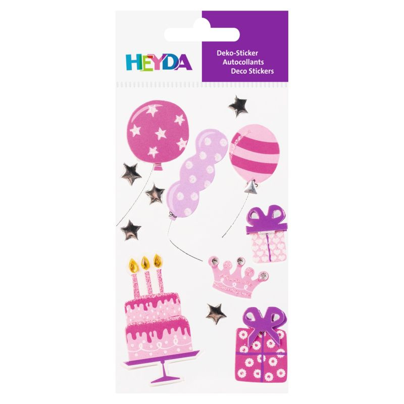 Papírová samolepicí dekorace 3D - oslava holka (12ks)