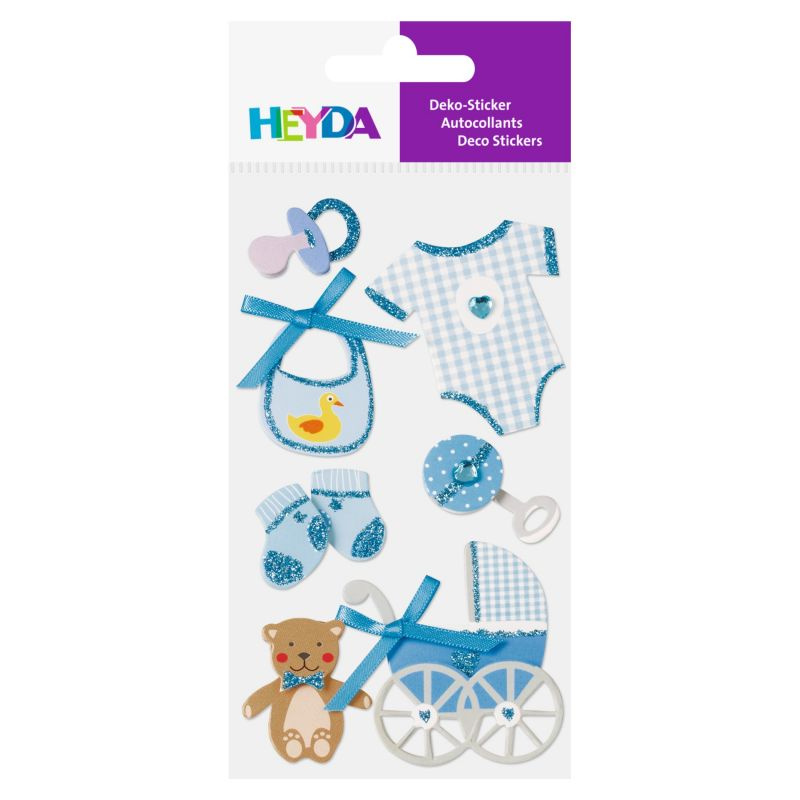 Papírová samolepicí dekorace 3D - chlapeček (7ks)