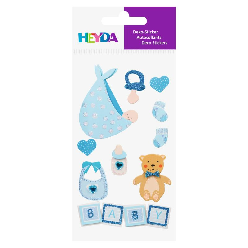 Papírová samolepicí dekorace 3D - kluk (10ks)