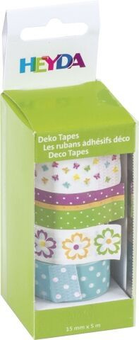 HEYDA samolepící washi papírové pásky - sada kytičky 1,5 cm x 5 m ( 4 ks ) DAVER, spol. s r.o.
