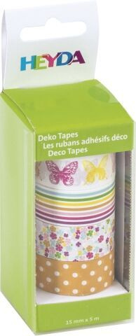 HEYDA samolepící washi papírové pásky - sada motýlci 1,5 cm x 5 m ( 4 ks ) DAVER, spol. s r.o.