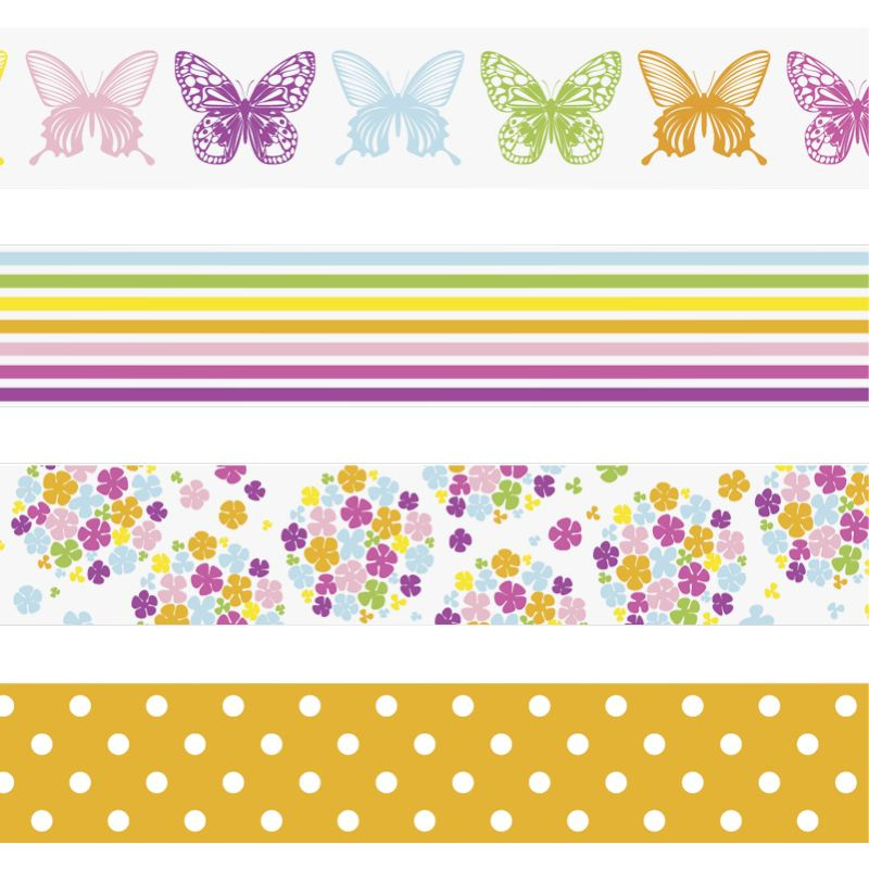 HEYDA samolepící washi papírové pásky - sada motýlci 1,5 cm x 5 m ( 4 ks ) DAVER, spol. s r.o.