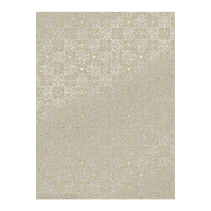 Jednostranný papír A4 kraftový s mandalami stříbrnými 220g/m2