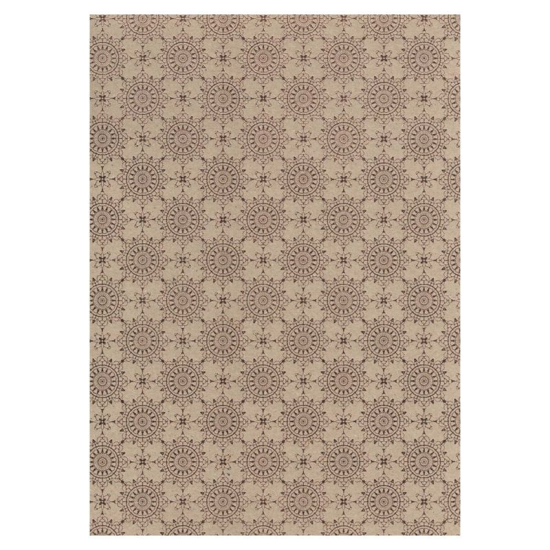 Jednostranný papír A4 kraftový s mandalami bronzovými 220g/m2