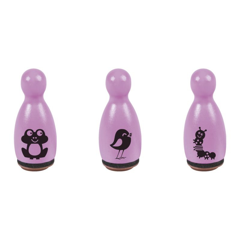 HEYDA Dřevěná razítka kuželky - žába, ptáček DAVER, spol. s r.o.