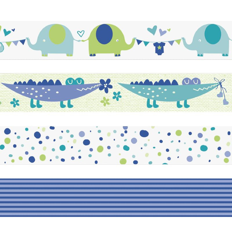 Samolepicí papírová washi páska sada - je to kluk (4ks)