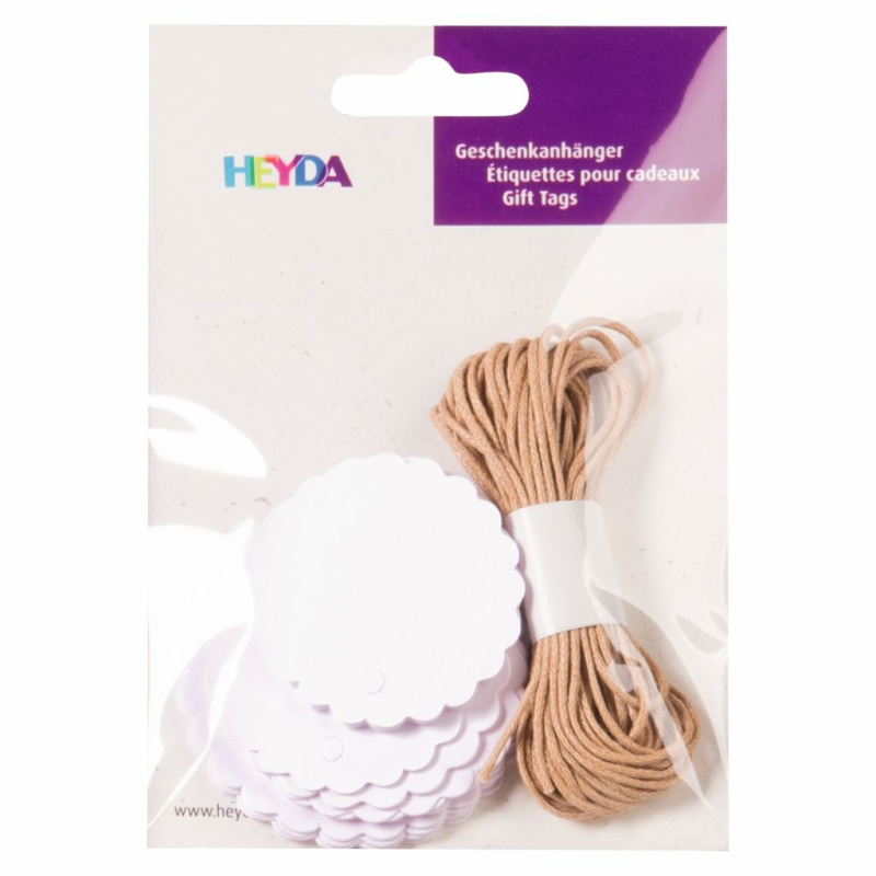 Visačky sada - 3 velikosti kulaté s vroubky bílé