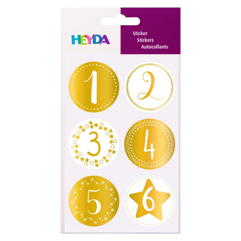 Samolepky A6 - čísla na adventní kalendář č.2