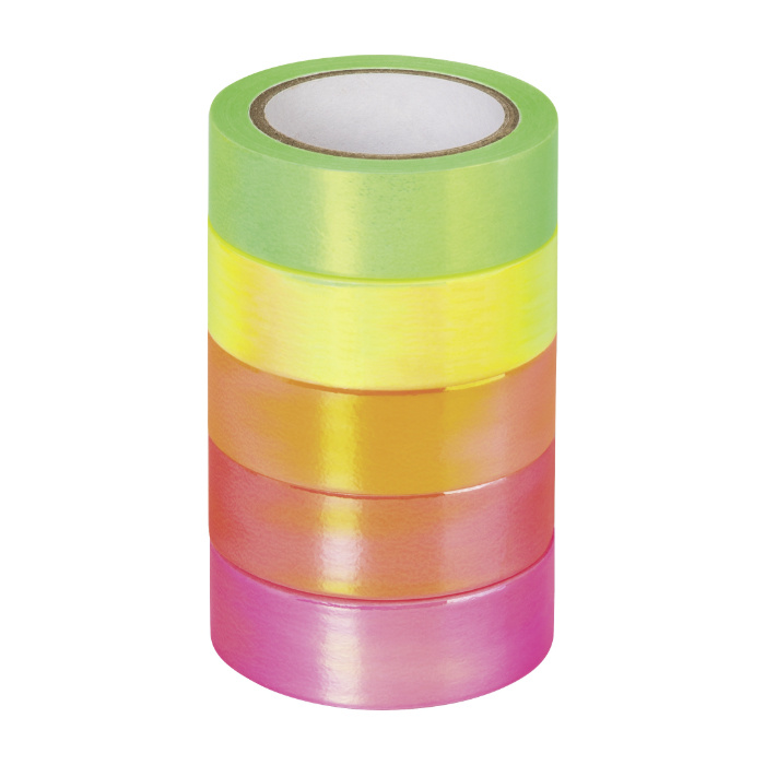 Samolepicí papírová washi páska sada - neonový mix (5ks)