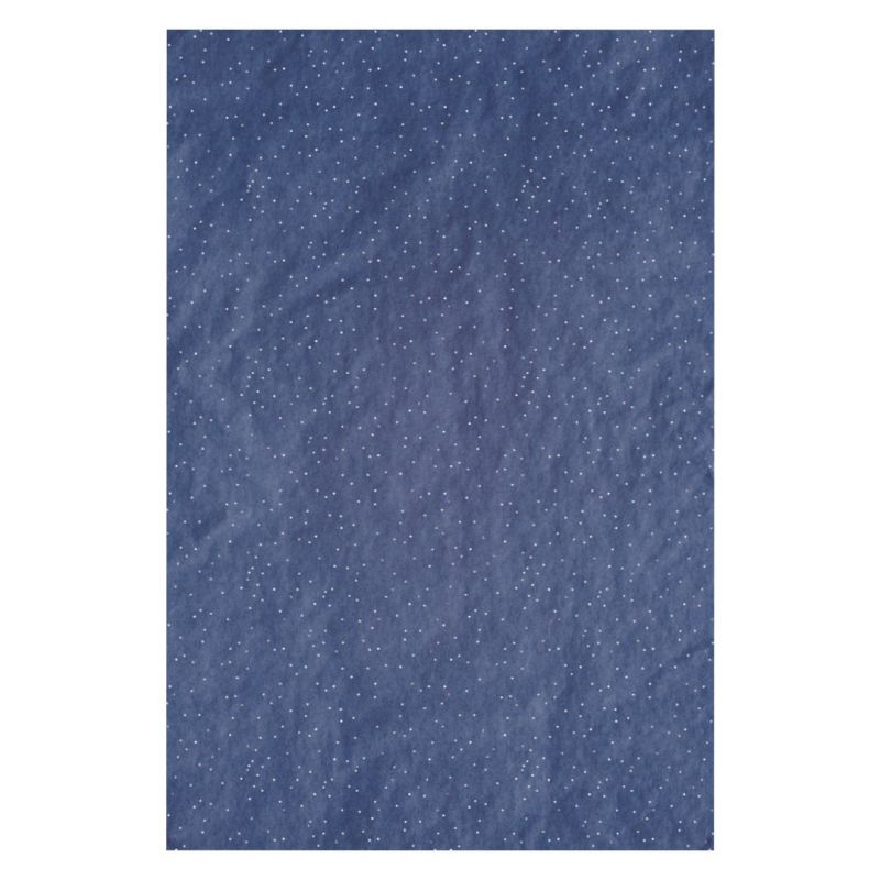 Hedvábný papír tmavě modrý se třpytkami 50×75cm (3ks)
