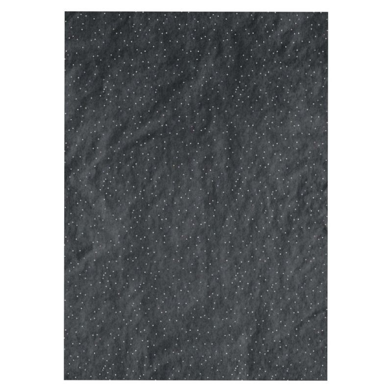 Hedvábný papír černý se třpytkami 50×75cm (3ks)