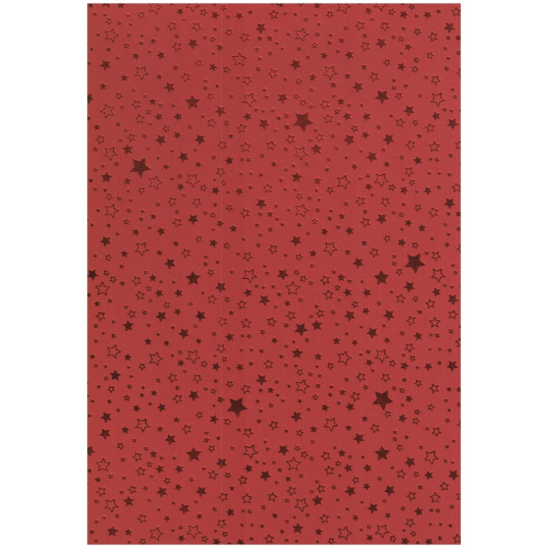 Fotokarton A4 jednostranný červený s červenými hvězdami 240g/m2 (5ks)