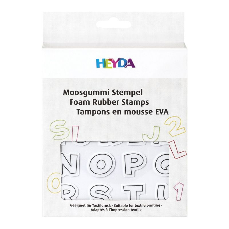 Písmena a číslice - gumová razítka na pěnovce sada (47ks)