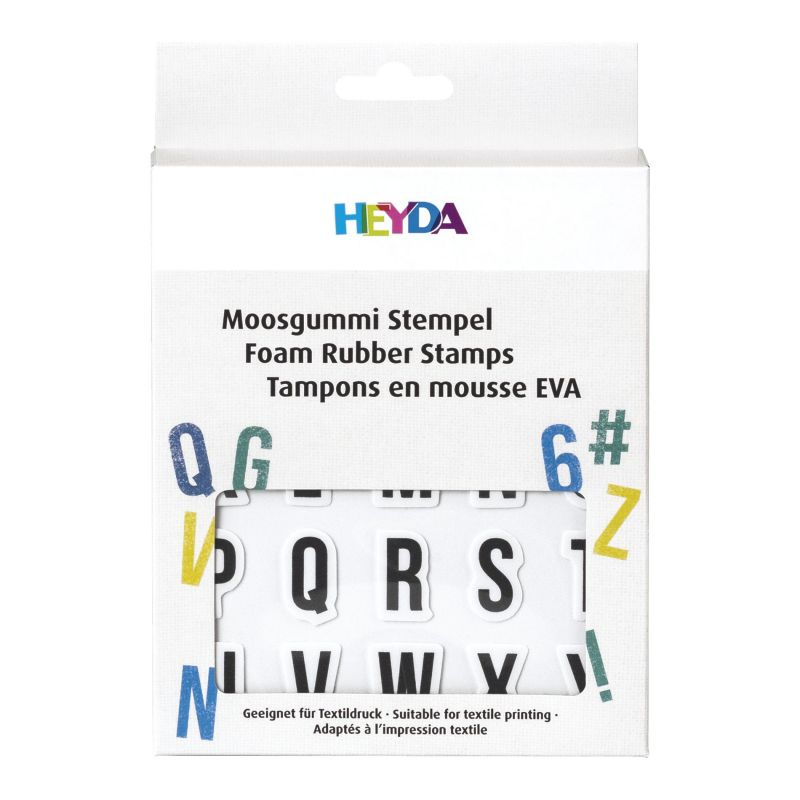 Písmena a číslice - gumová razítka na pěnovce sada (52ks)