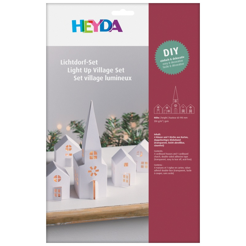 3D papírové výřezy - domečky bílé (5ks)