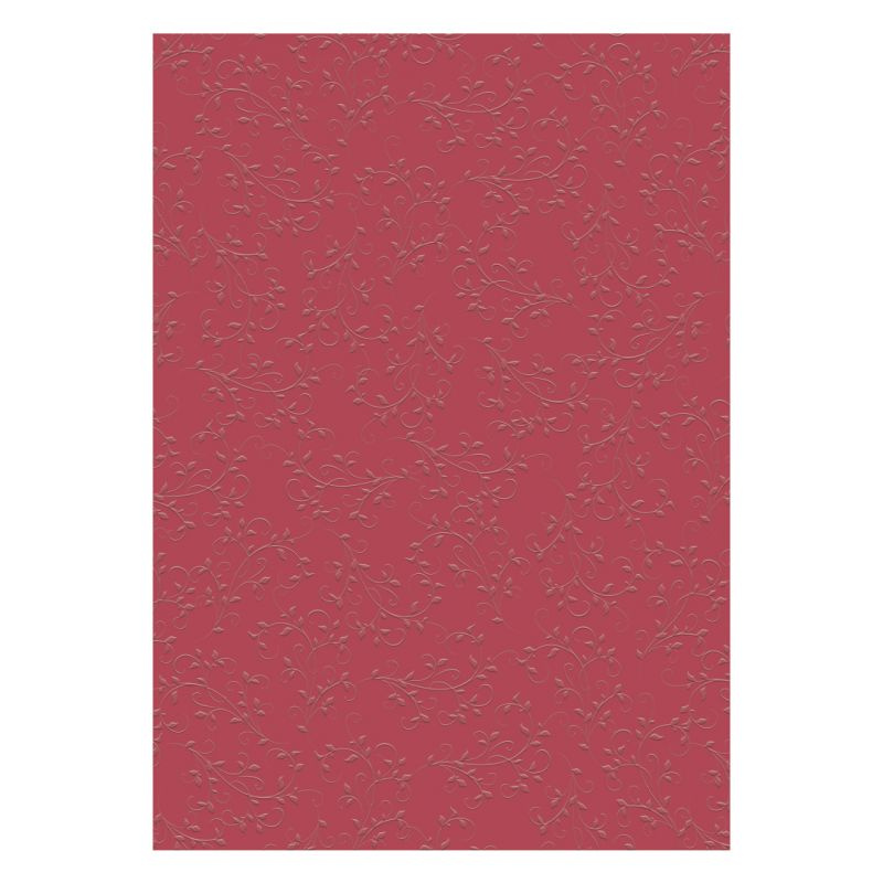 Embosovaný papír A4 s reliéfem Firenze - rubínově červený