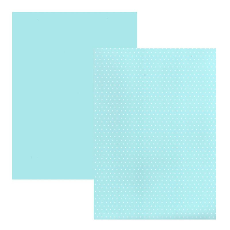 Hladký papír A4 světle tyrkysový s puntíky 200g/m2