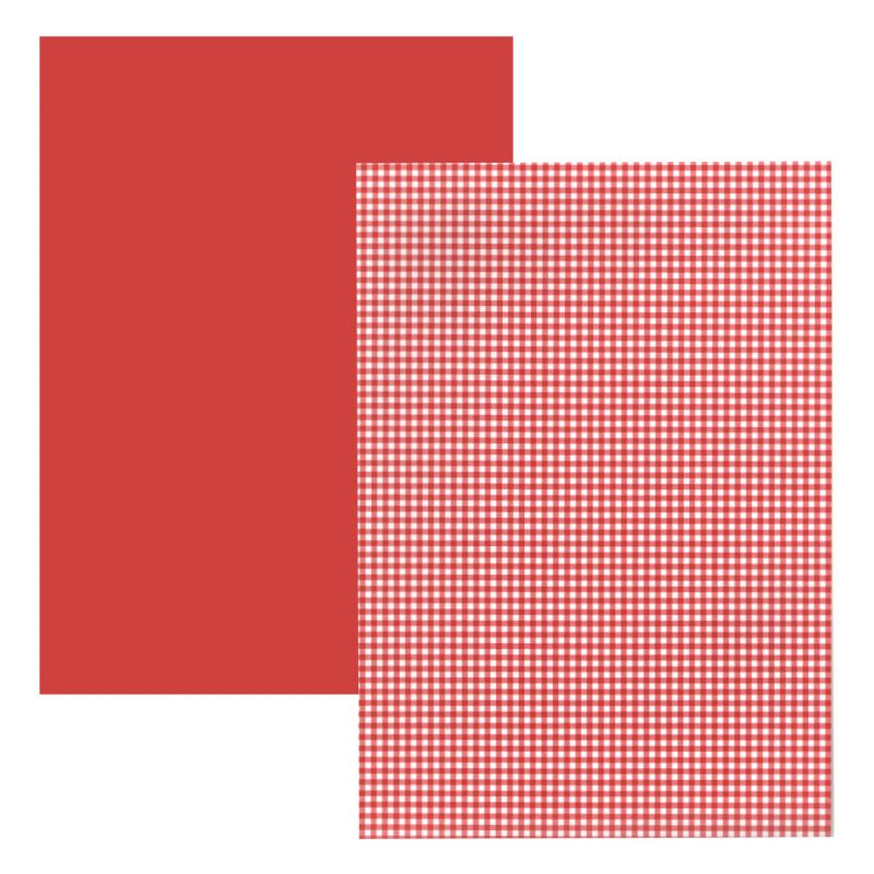 Hladký papír A4 červený se čtverečky 200g/m2