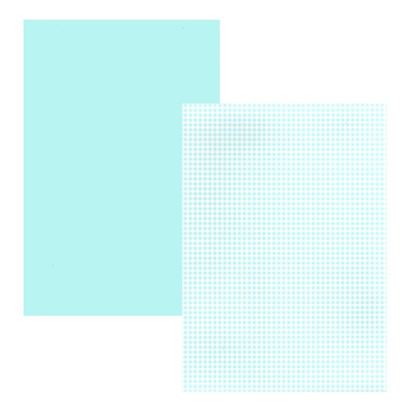 Hladký papír A4 světle tyrkysový se čtverečky 200g/m2