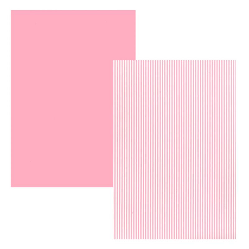 Hladký papír A4 růžový s proužky 200g/m2